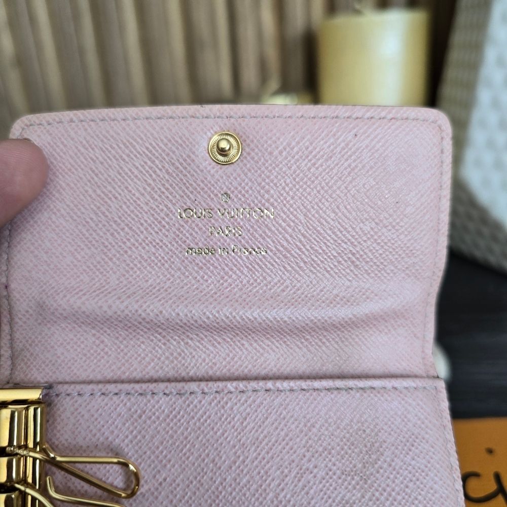 Louis Vuitton 6 Key Holder Damier Ebene With Pink Rose Ballerine Ballerina Inter - Picture 6 of 8